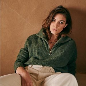 Sezane Khaki Johnny Jumper